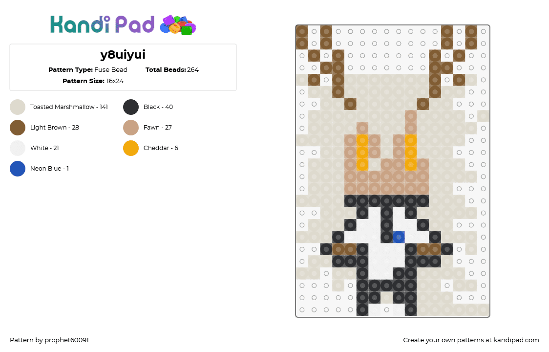 y8uiyui - Fuse Bead Pattern by prophet60091 on Kandi Pad - chibi,character,charm,tan