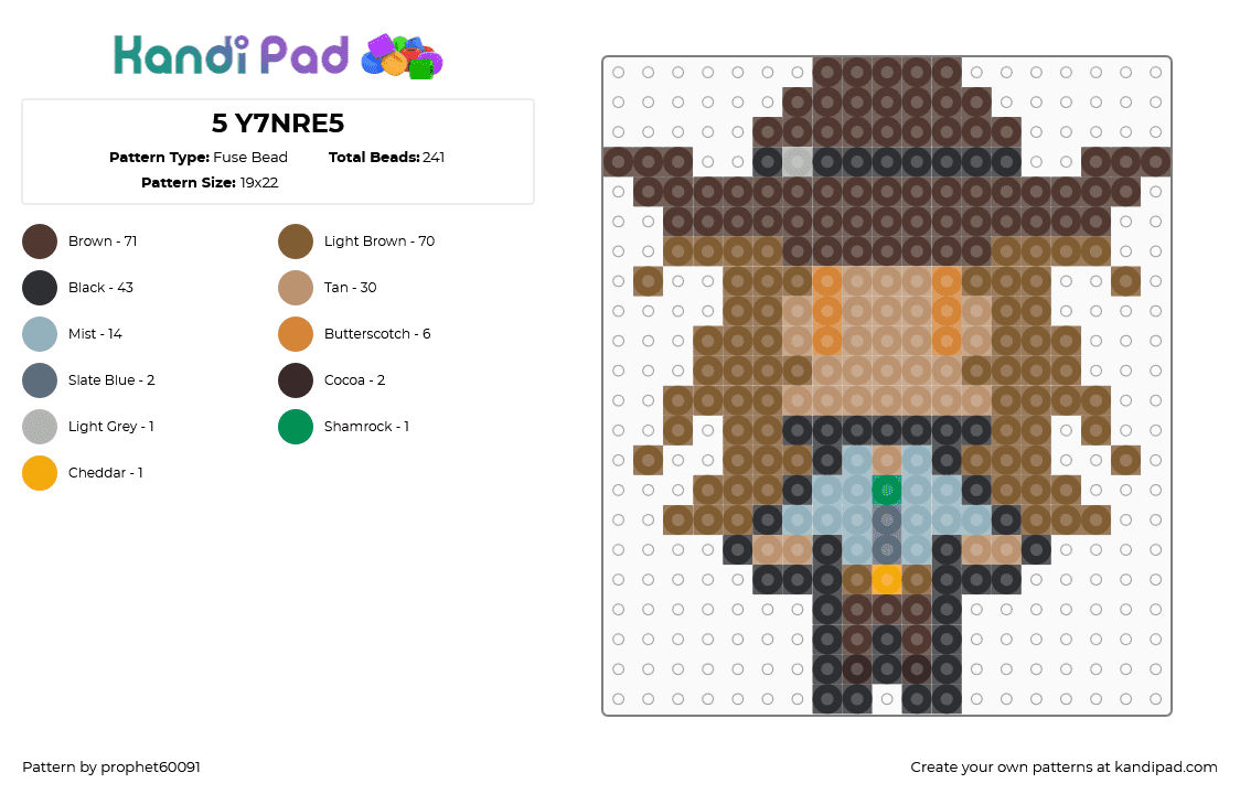 5 Y7NRE5 - Fuse Bead Pattern by prophet60091 on Kandi Pad - beige,brown,tan