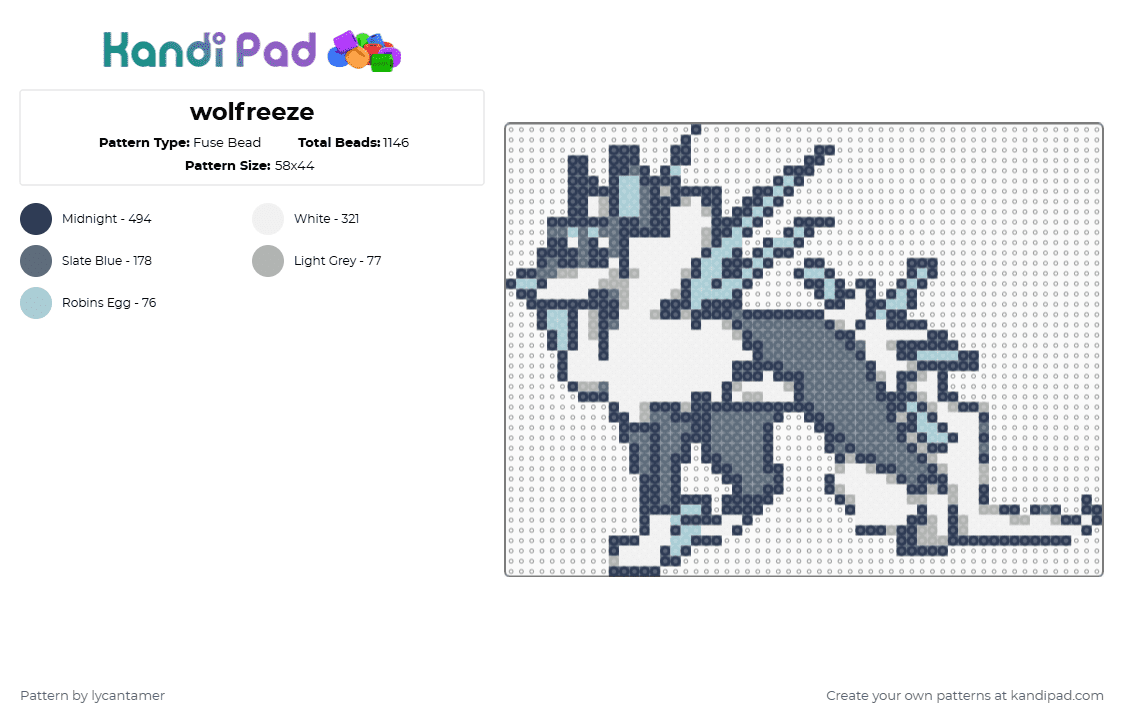 wolfreeze - Fuse Bead Pattern by lycantamer on Kandi Pad - wolfreeze,doodle world,purple