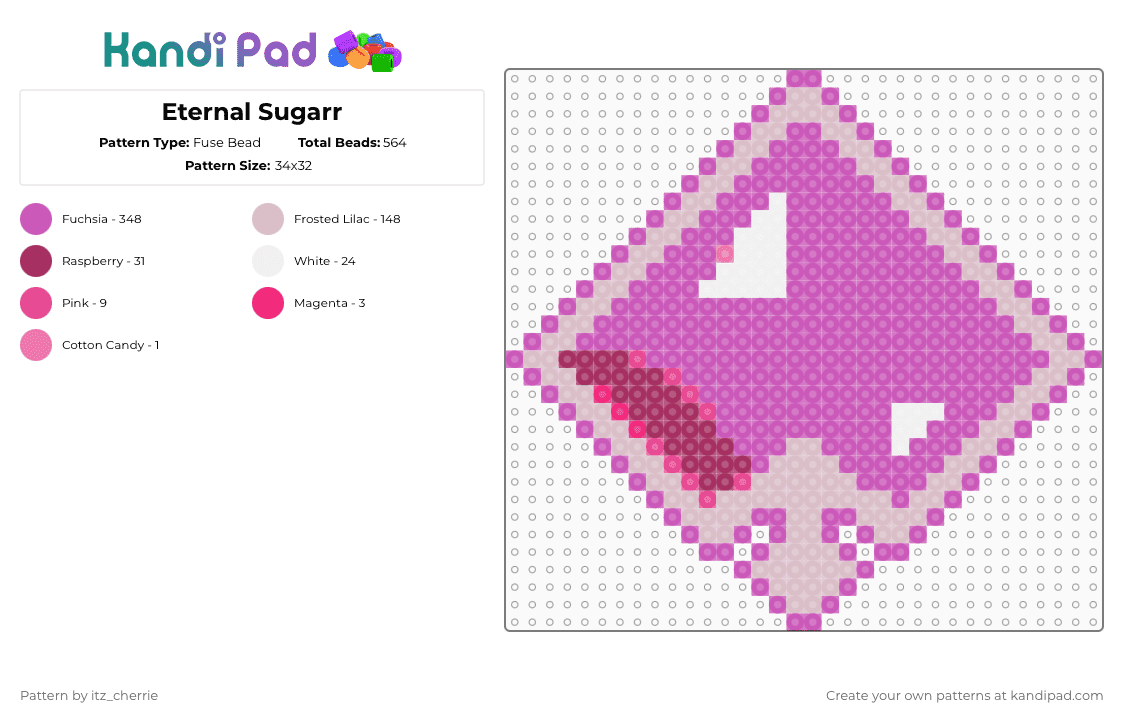 Eternal Sugarr - Fuse Bead Pattern by itz_cherrie on Kandi Pad - pink,beige