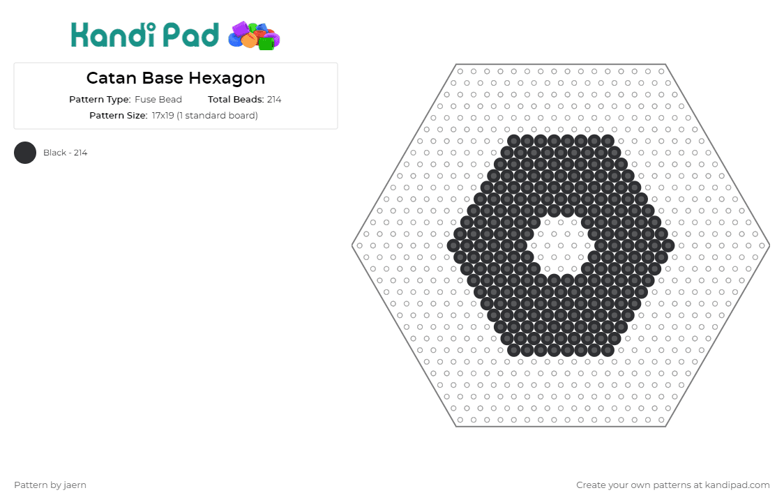 Catan Base Hexagon - Fuse Bead Pattern by jaern on Kandi Pad - settlers of catan,board games,hexagon