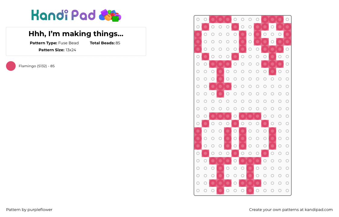 Hhh, I’m making things… - Fuse Bead Pattern by purpleflower on Kandi Pad - red