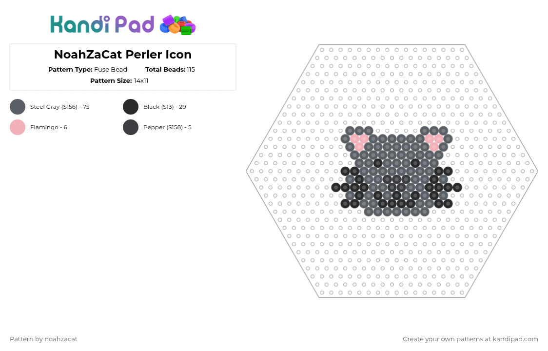 NoahZaCat Perler Icon Fuse Bead Pattern - Kandi Pad | Kandi Patterns ...