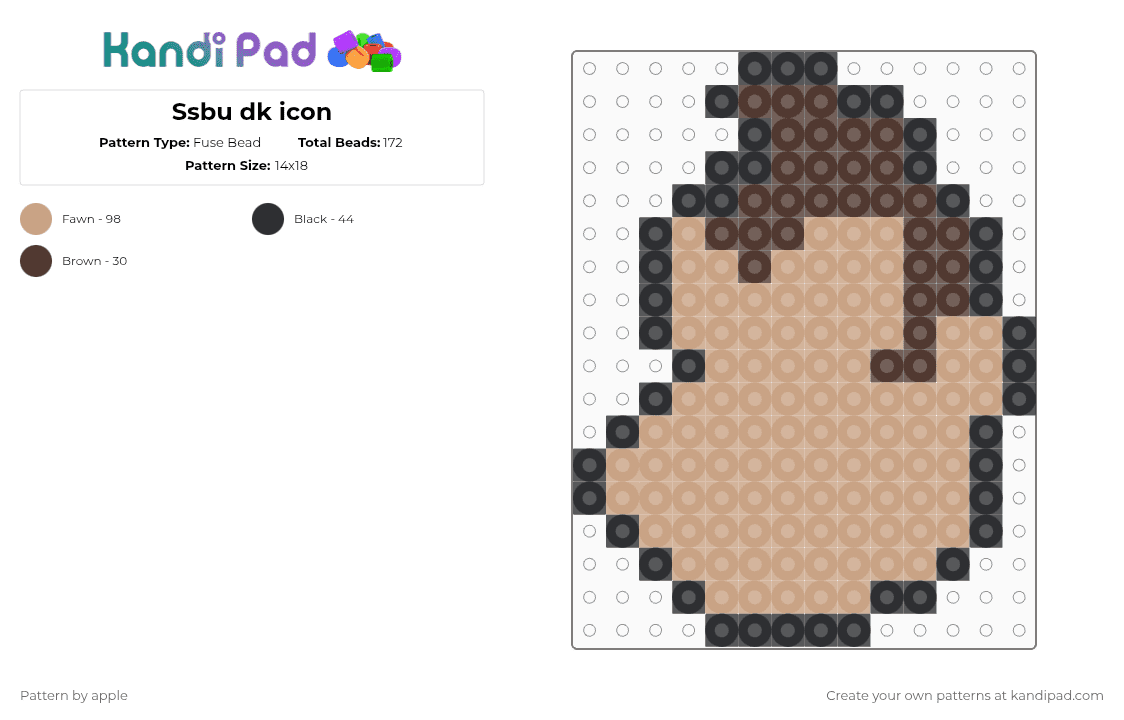 Ssbu dk icon - Fuse Bead Pattern by apple on Kandi Pad - beige