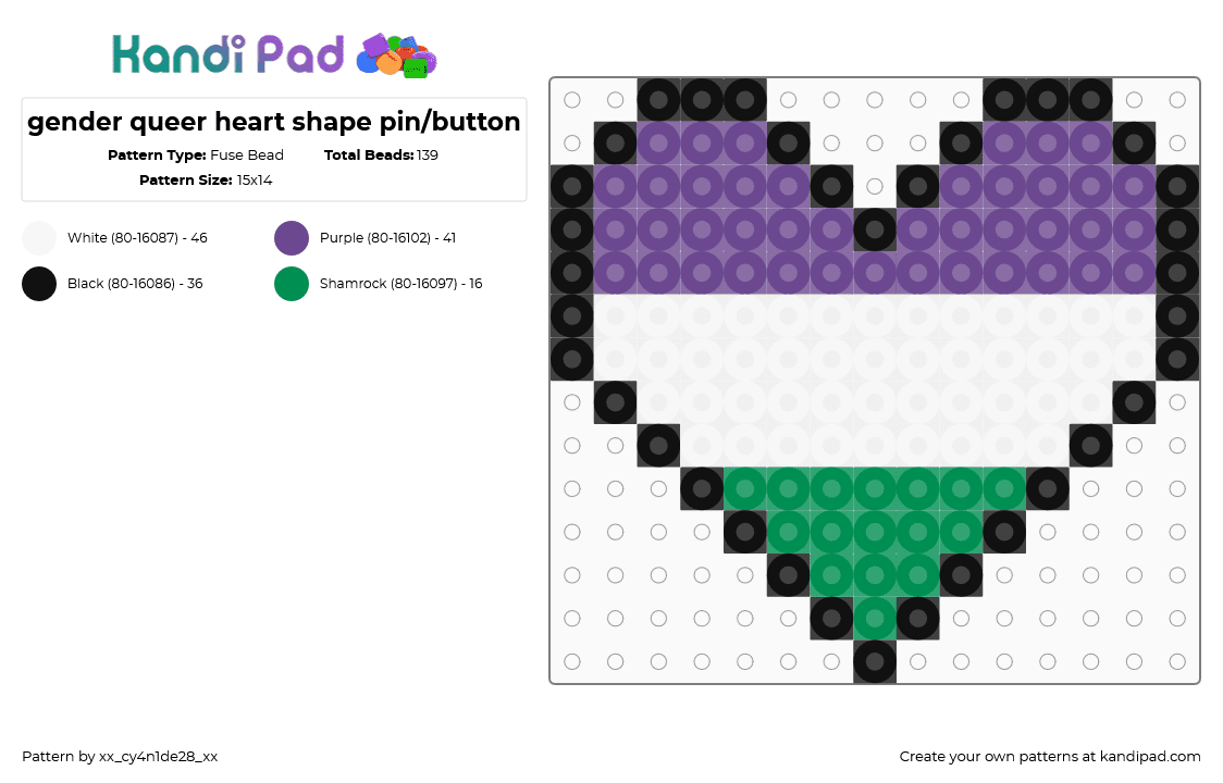 Button Fuse Bead Patterns - Gallery - Kandi Pad | Kandi Patterns, Fuse ...