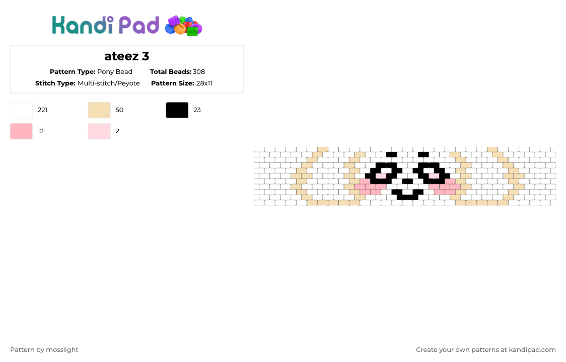 ateez 3 - Pony Bead Pattern by mosslight on Kandi Pad - 