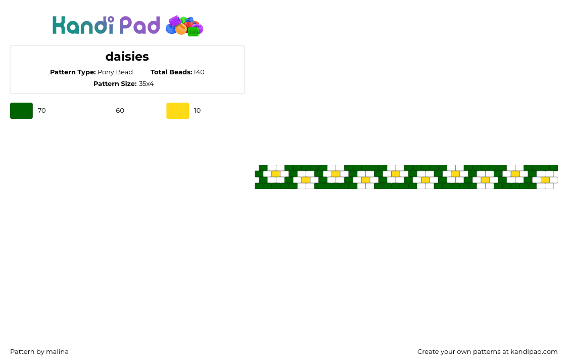 daisies - Pony Bead Pattern by malina on Kandi Pad - 