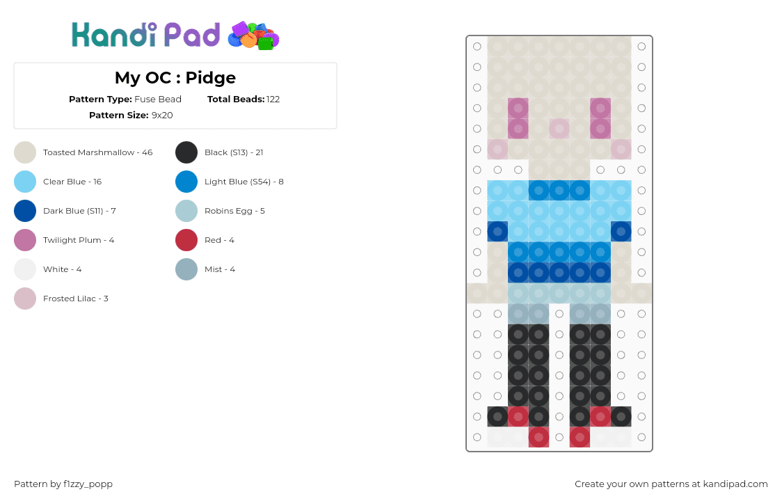 My OC : Pidge - Fuse Bead Pattern by f1zzy_popp on Kandi Pad - pidge,character,charm,beige,blue