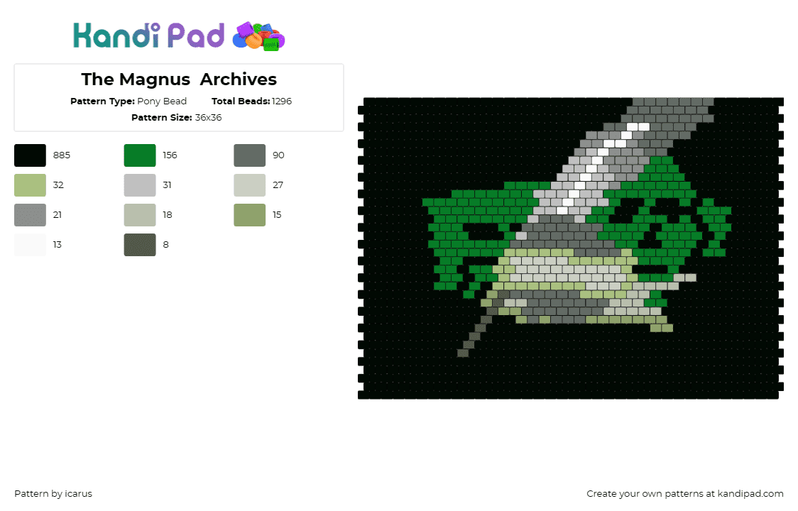 The Magnus  Archives - Pony Bead Pattern by icarus on Kandi Pad - the magnus archives,horror,spooky,podcast,dark