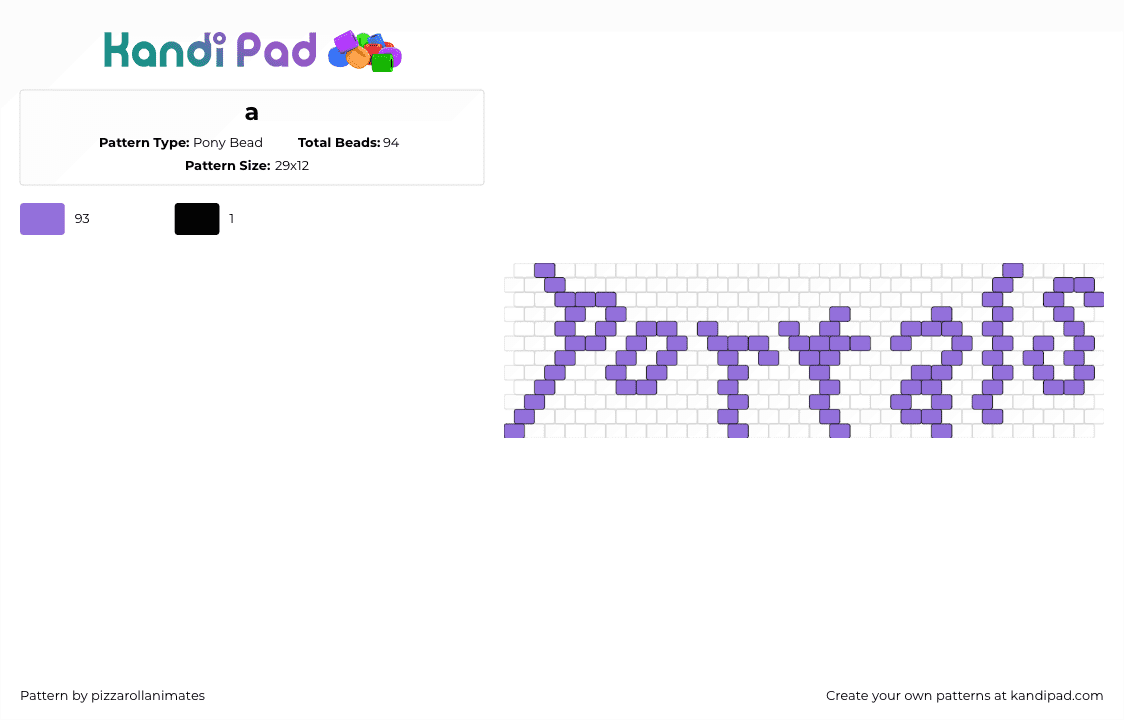 a - Pony Bead Pattern by pizzarollanimates on Kandi Pad - portals,text,purple