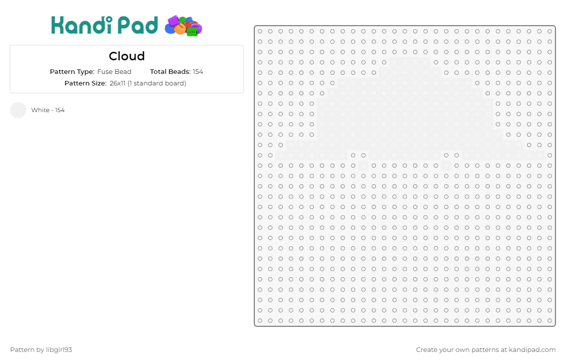 Cloud - Fuse Bead Pattern by libgirl93 on Kandi Pad - cloud,sky