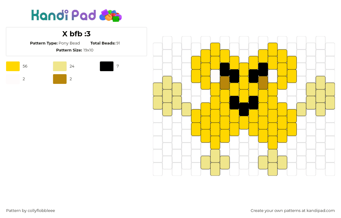 X bfb :3 - Pony Bead Pattern by collyflobbleee on Kandi Pad - 