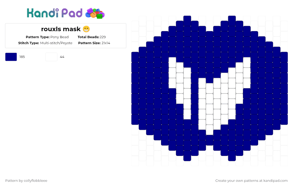 rouxls mask 😁 - Pony Bead Pattern by collyflobbleee on Kandi Pad - purple,deltarune,rouxls,rules card,undertale,video game,face mask,mask