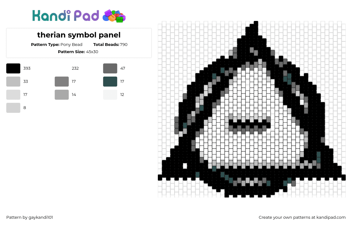 therian symbol panel - Pony Bead Pattern by gaykandi101 on Kandi Pad - therian,theta delta,geometric,symbol,animal,triangle,circle,black