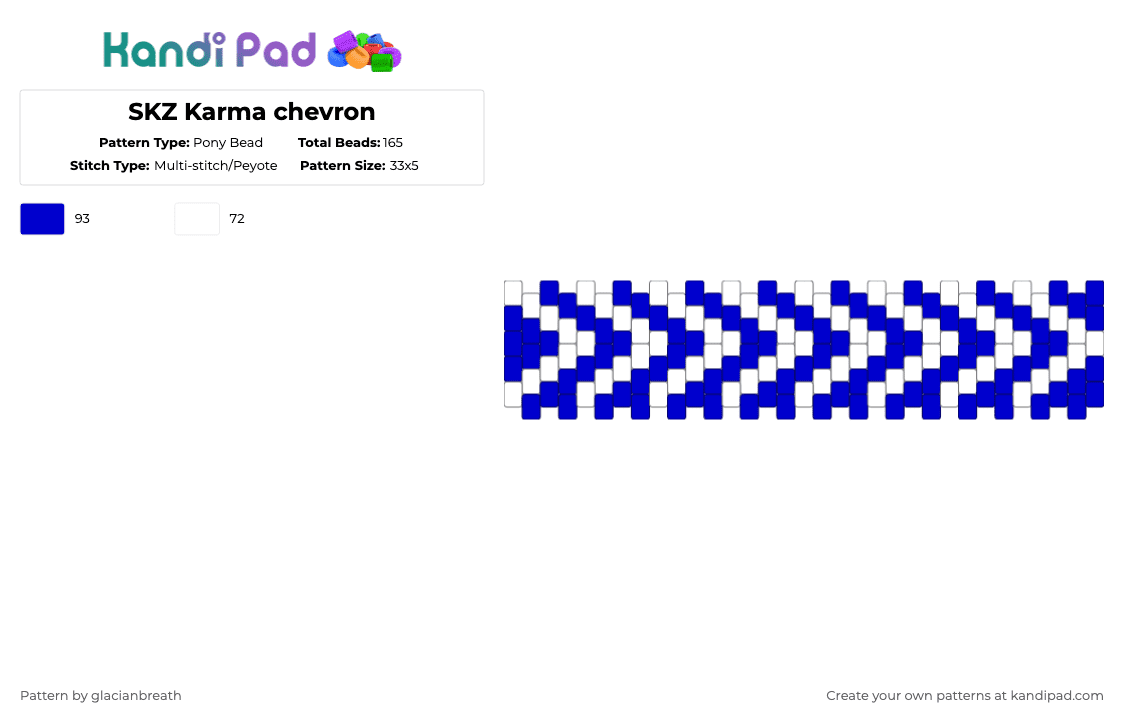 SKZ Karma chevron - Pony Bead Pattern by glacianbreath on Kandi Pad - purple,white,stray kids,chevron