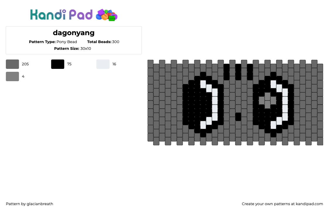 dagonyang - Pony Bead Pattern by glacianbreath on Kandi Pad - dagonyang,eyes,txt,tomorrow x together,music,cuff,black