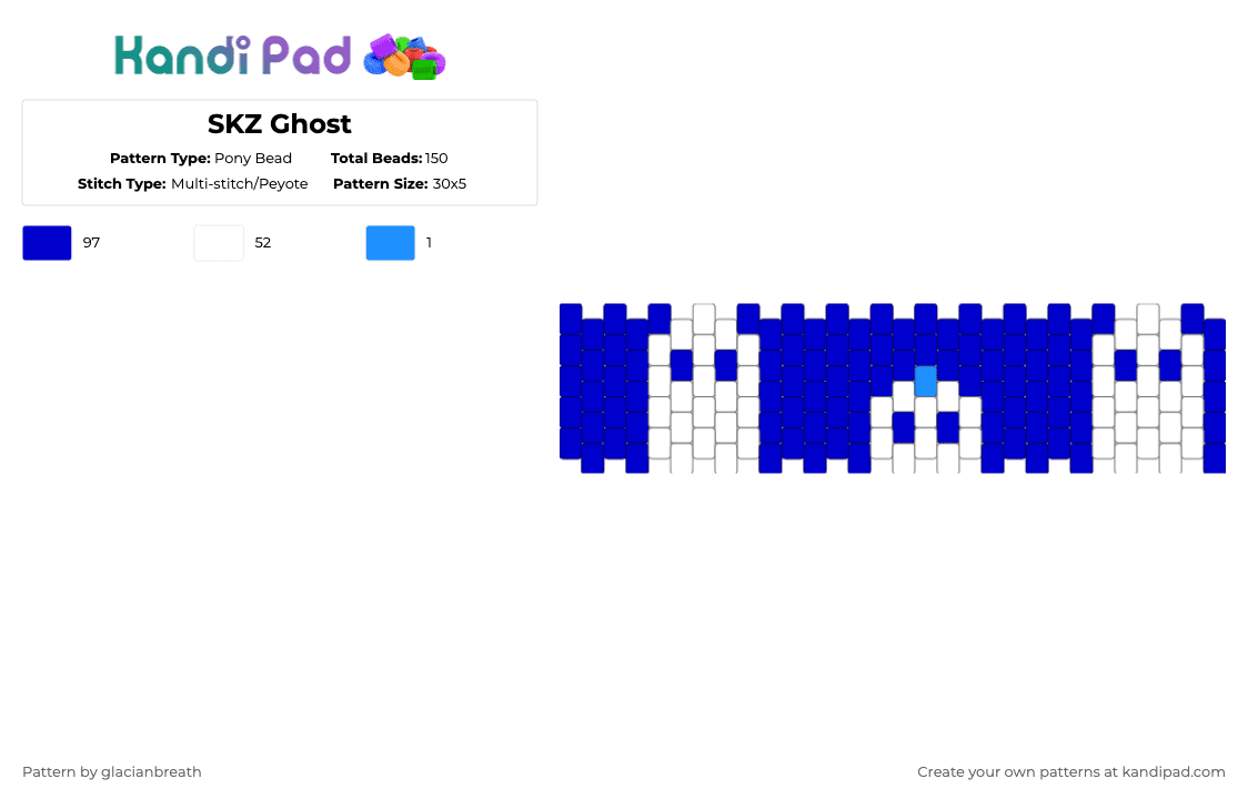 SKZ Karma Ghost - Pony Bead Pattern by glacianbreath on Kandi Pad - purple,stray kids,skz,ghost
