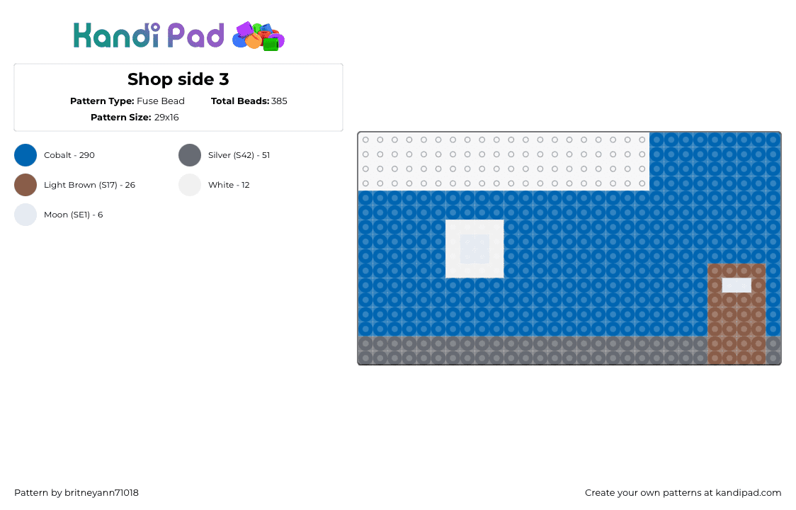 Shop side 3 - Fuse Bead Pattern by britneyann71018 on Kandi Pad - store,building,3d,panel,wall,gray,blue