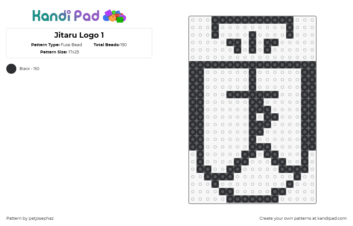 Jitaru Logo 1 - Fuse Bead Pattern by patjosephaz on Kandi Pad - jitaru