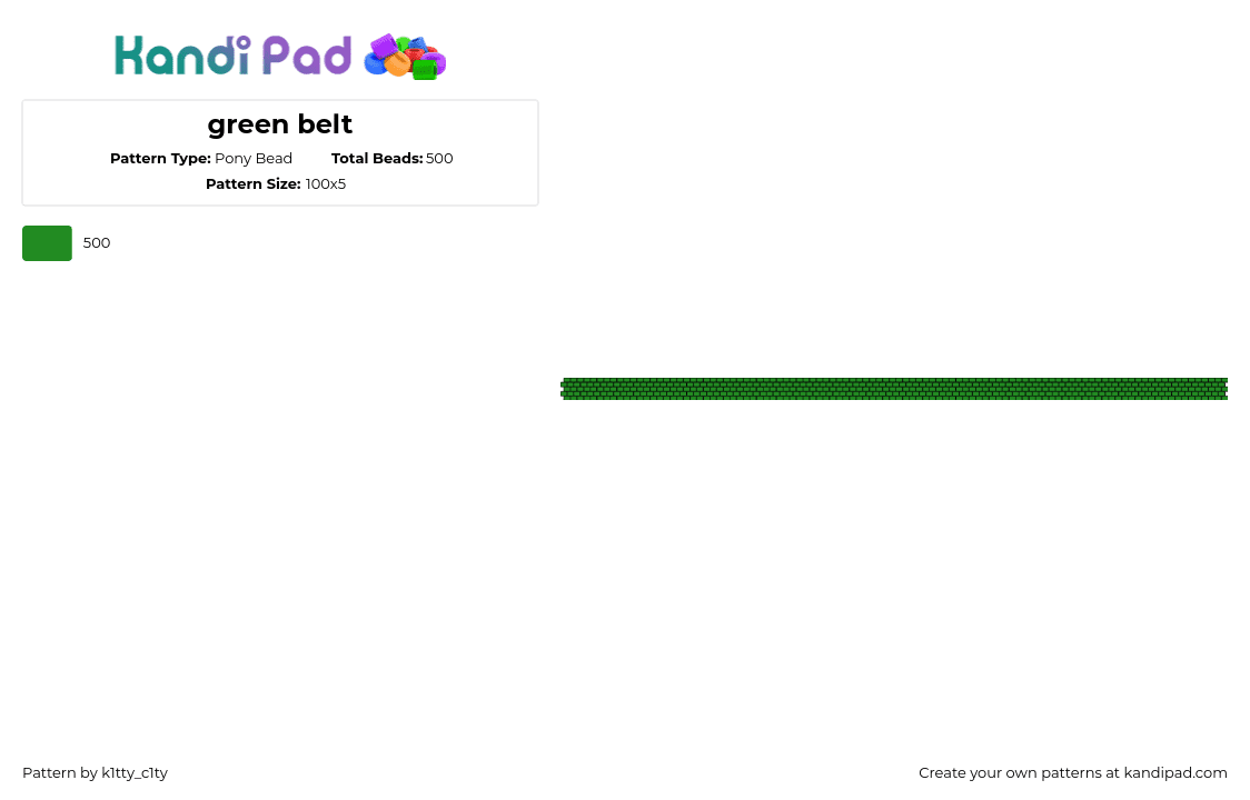 green belt - Pony Bead Pattern by k1tty_c1ty on Kandi Pad - belt,clothing,simple,green