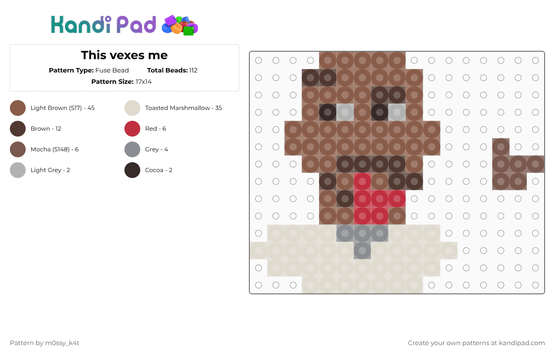 This vexes me - Fuse Bead Pattern by m0ssy_k4t on Kandi Pad - tan,beige,house md,foreman,house
