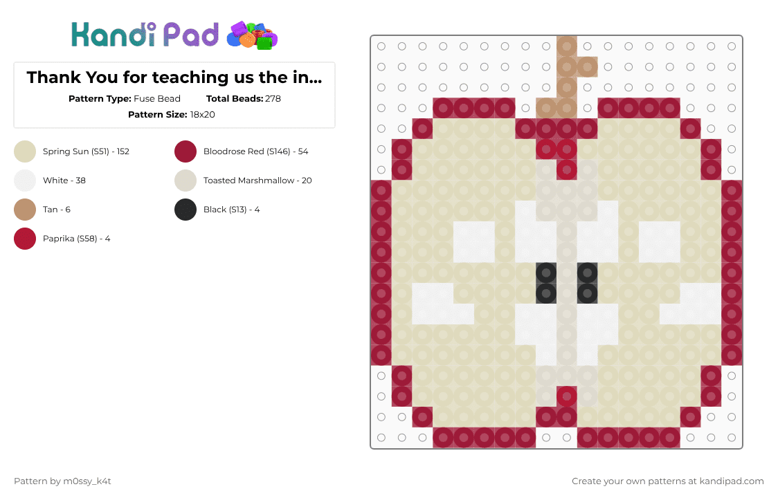Thank You for teaching us the insides - Fuse Bead Pattern by m0ssy_k4t on Kandi Pad - beige,tma,the magnus archives,anatomy class,apple,teeth