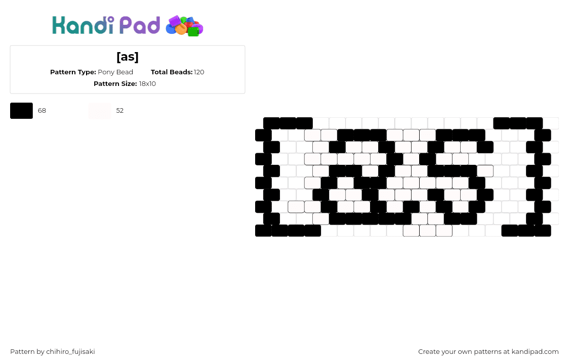 [as] - Pony Bead Pattern by chihiro_fujisaki on Kandi Pad - adult swim,logo,as,television,black