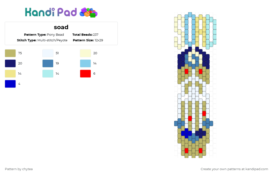 soad - Pony Bead Pattern by chytea on Kandi Pad - system of a down,beige,light blue