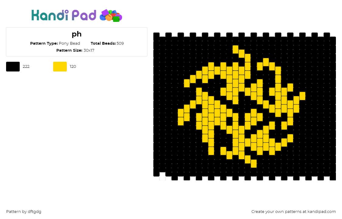 ph - Pony Bead Pattern by dftgdg on Kandi Pad - symbol,panel,yellow,black