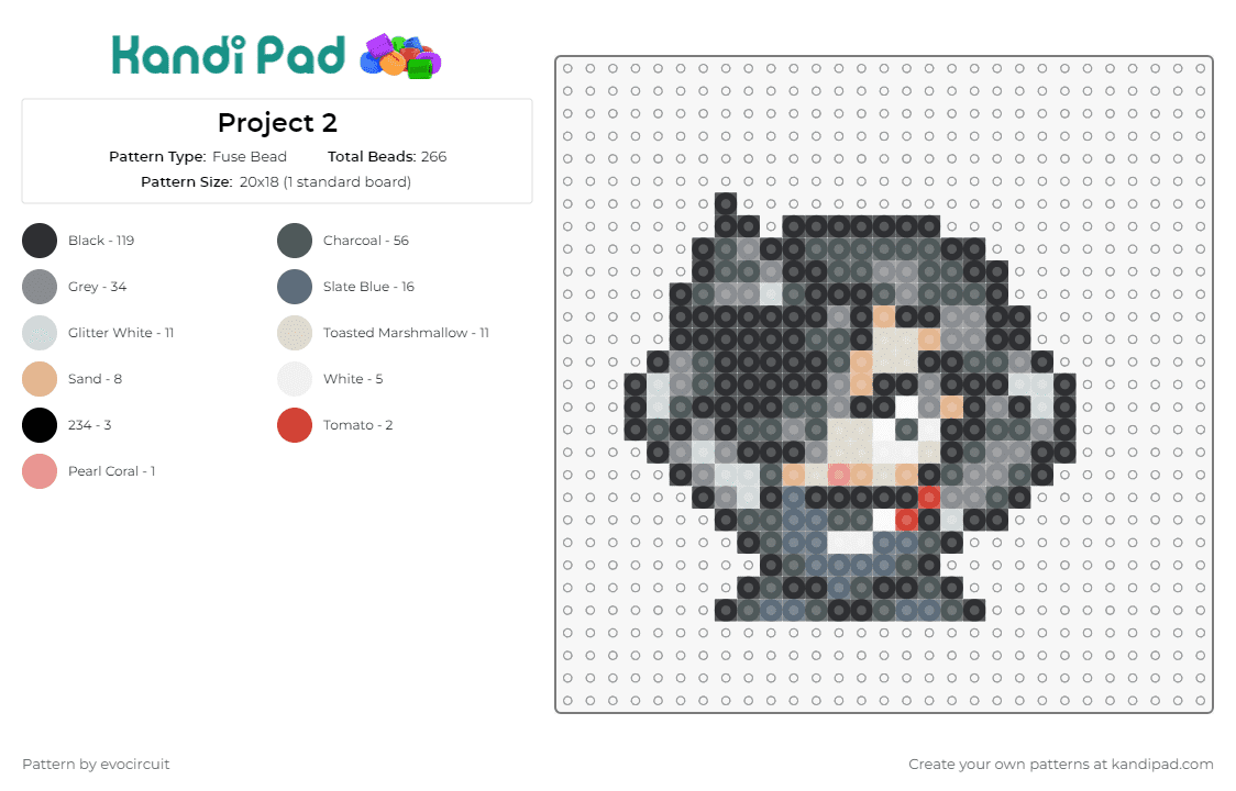 Project 2 - Fuse Bead Pattern by evocircuit on Kandi Pad - 