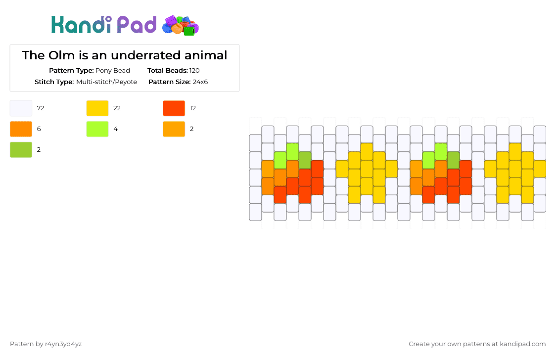 tomato and star peytote - Pony Bead Pattern by r4yn3yd4yz on Kandi Pad - red, white, yellow