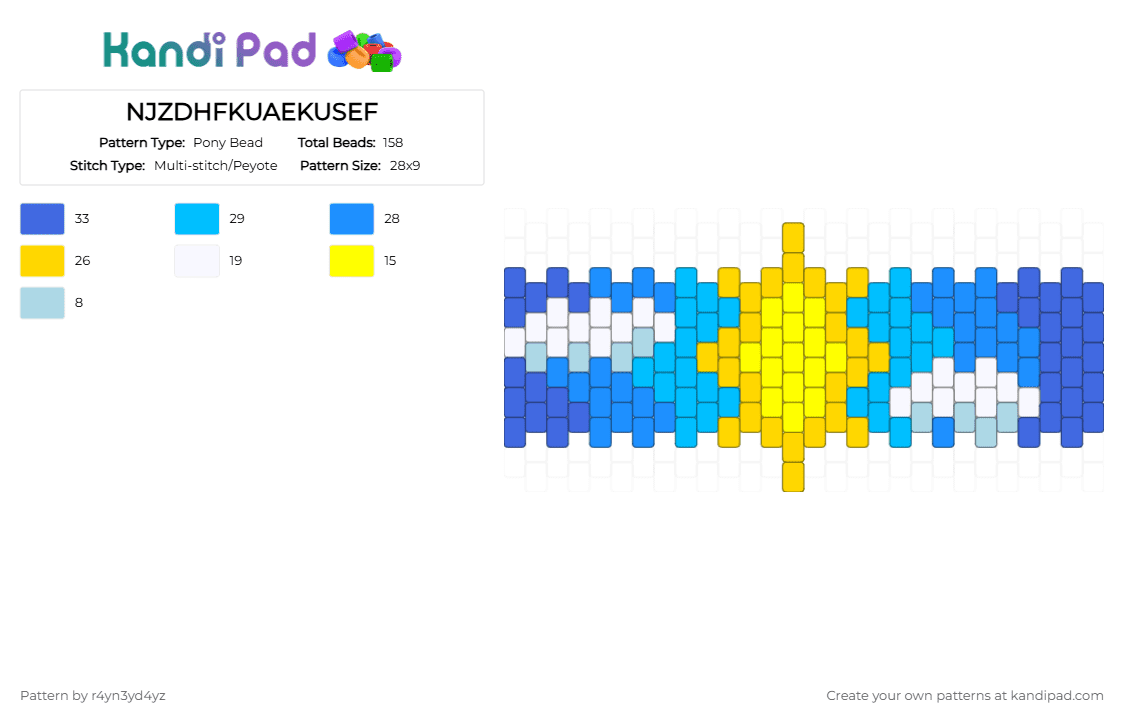 NJZDHFKUAEKUSEF - Pony Bead Pattern by r4yn3yd4yz on Kandi Pad - light blue