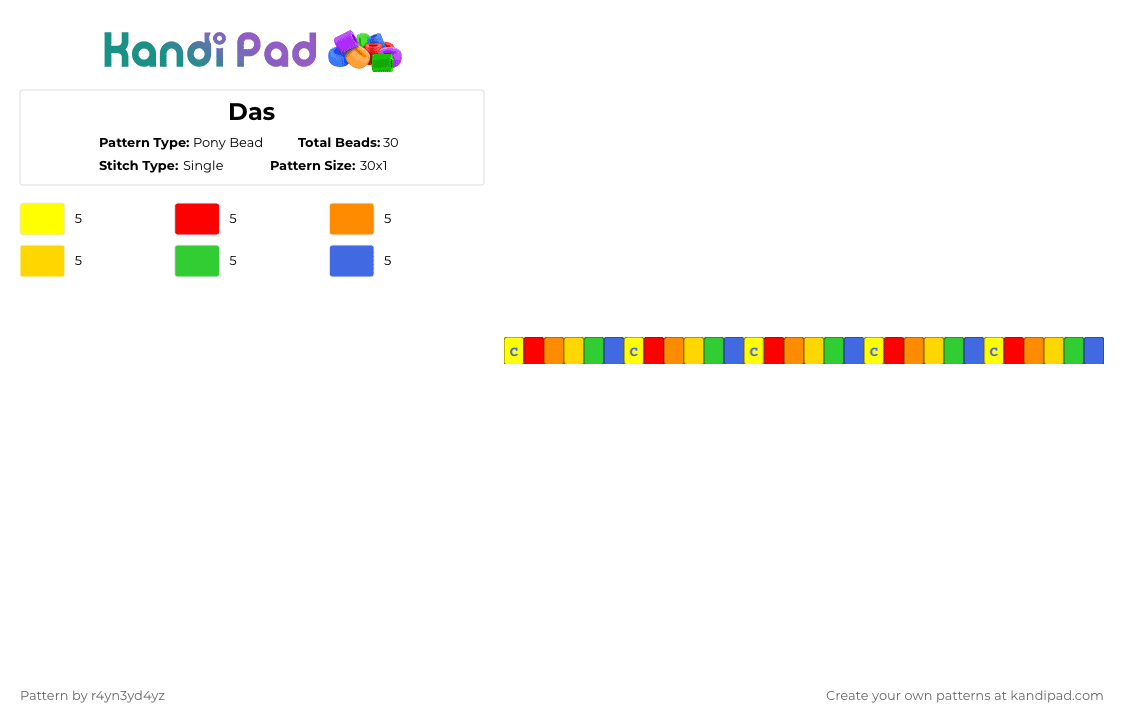 Rainbow smiley face single (read description) - Pony Bead Pattern by r4yn3yd4yz on Kandi Pad - yellow,colorful,rainbow,single,kidcore,decora,clowncore,smile