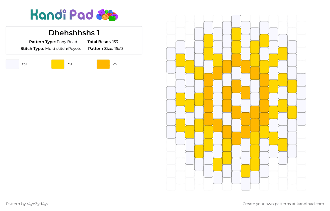 Orange and yellow outlined Sun charm 1 - Pony Bead Pattern by r4yn3yd4yz on Kandi Pad - orange,yellow,nature,whimsical