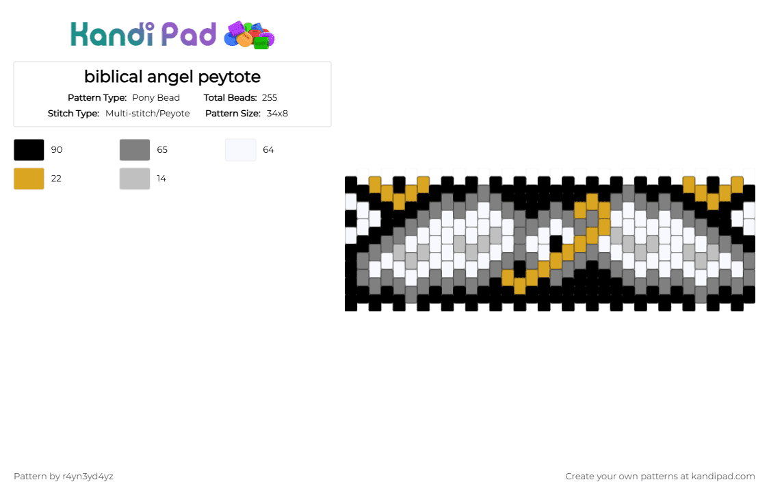 biblical angel peytote - Pony Bead Pattern by r4yn3yd4yz on Kandi Pad - gray
