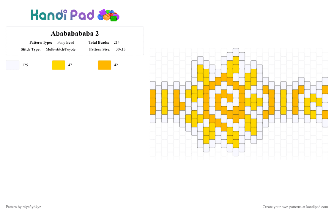 Orange and yellow Sun peytote cuff 2 - Pony Bead Pattern by r4yn3yd4yz on Kandi Pad - white,yellow,orange,nature,whimsical,twee