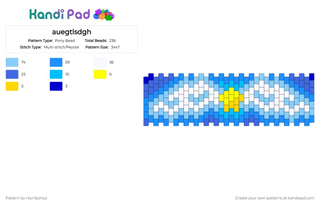 auegtlsdgh - Pony Bead Pattern by r4yn3yd4yz on Kandi Pad - light blue