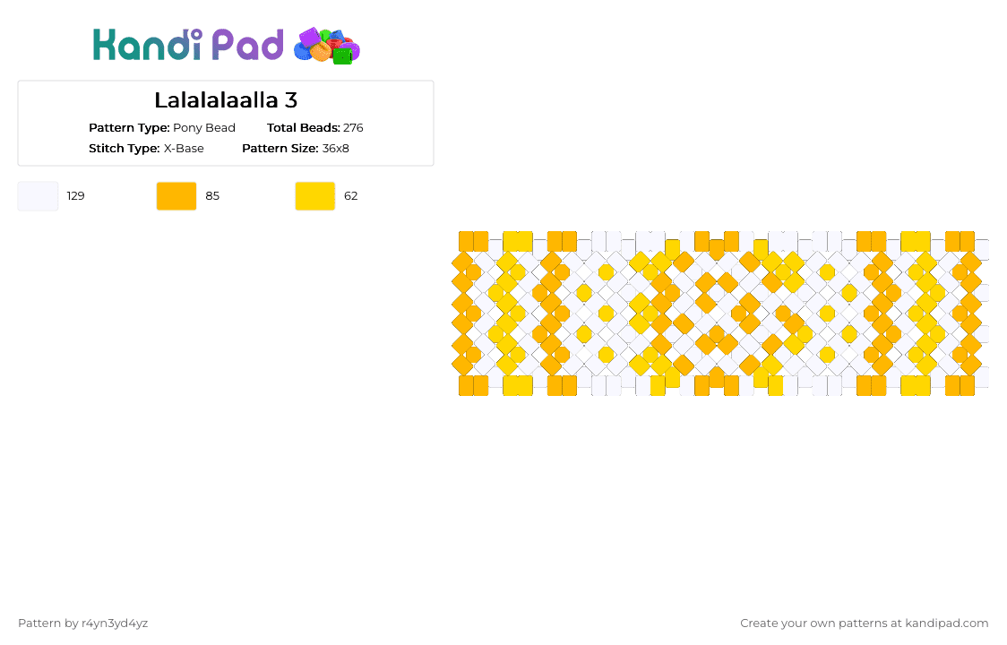 Orange and yellow Sun xbase cuff 3 - Pony Bead Pattern by r4yn3yd4yz on Kandi Pad - orange,yellow,nature,whimsical