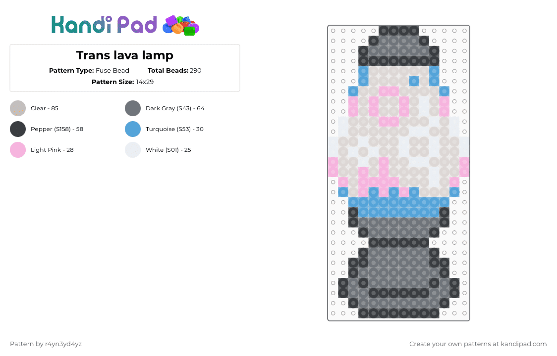 Trans lava lamp - Fuse Bead Pattern by r4yn3yd4yz on Kandi Pad - gray,beige