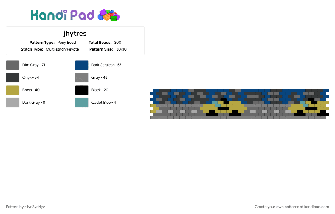taxi driving through city at night cuff - Pony Bead Pattern by r4yn3yd4yz on Kandi Pad - blue, car, dark, gray, road, vehicle