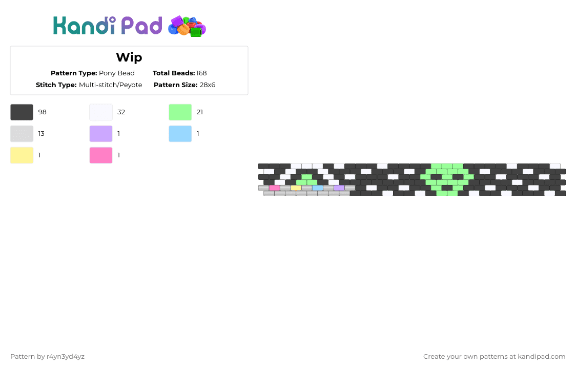 Pastel alien and UFO with stars - Pony Bead Pattern by r4yn3yd4yz on Kandi Pad - black,white,teal,pastel,ufo,alien,space,galaxy,cute,star,cuff