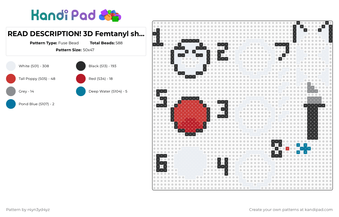 READ DESCRIPTION! 3D Femtanyl tamagotchi shaker - Fuse Bead Pattern by r4yn3yd4yz on Kandi Pad - 