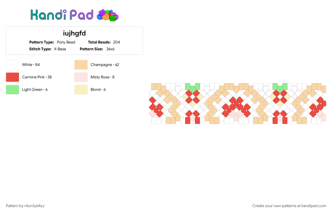 vanilla and cream roll with big strawberry - Pony Bead Pattern by r4yn3yd4yz on Kandi Pad - beige, cake, cute, food, fruit, pastry, red, sweet, white