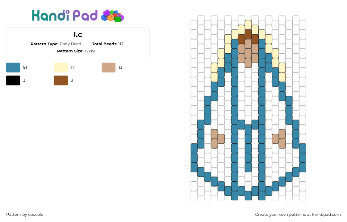 I.c - Pony Bead Pattern by coccole on Kandi Pad - religion,spiritual,symbol,serene,tranquil,meaningful,white