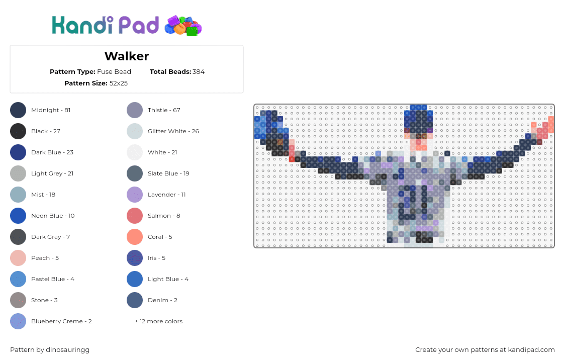 Walker - Fuse Bead Pattern by dinosauringg on Kandi Pad - walker buehler,dodgers,pitcher,baseball,sports,athlete,gray,blue