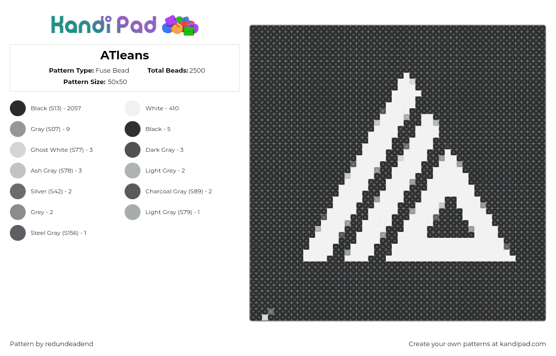 ATleans - Fuse Bead Pattern by redundeadend on Kandi Pad - atliens,logo,music,edm,dj,black,white