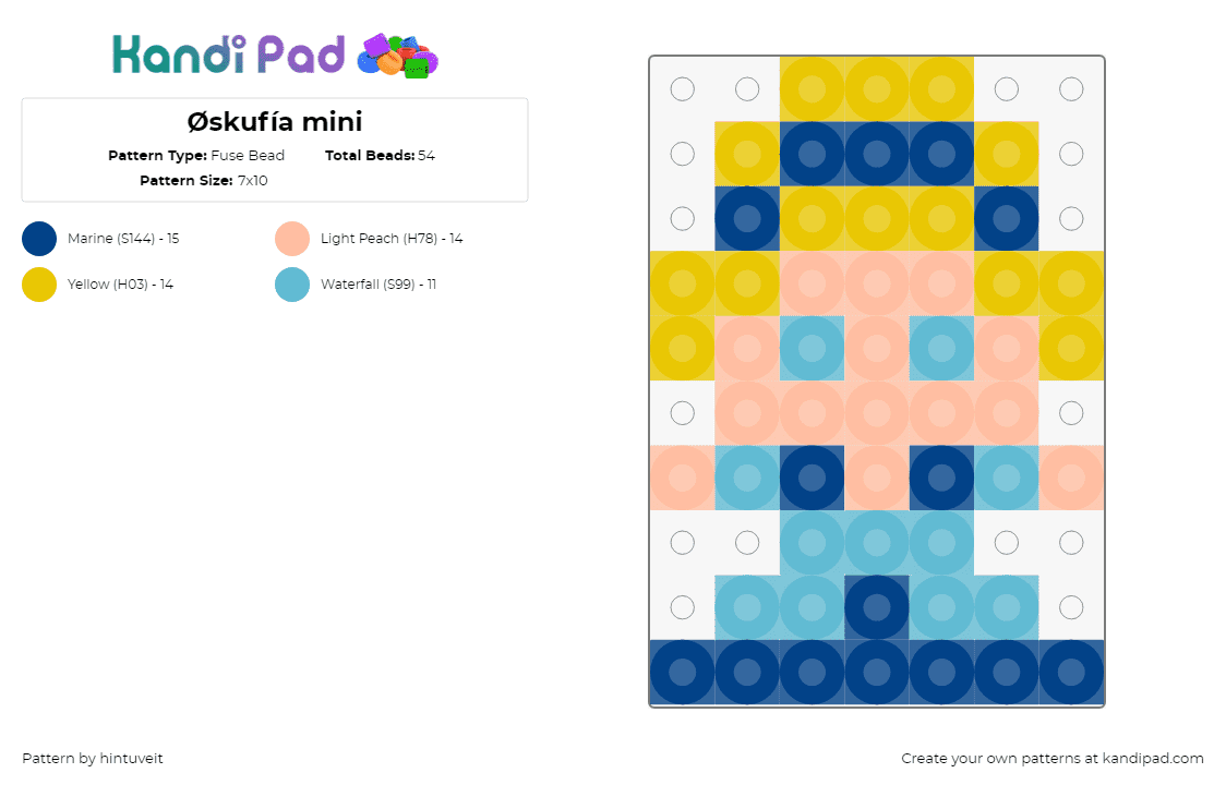 Øskufía mini - Fuse Bead Pattern by hintuveit on Kandi Pad - 