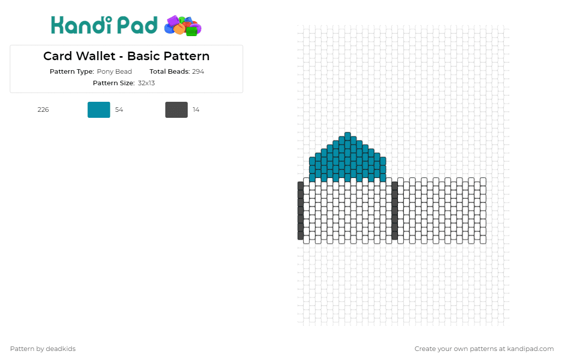 Card Wallet - Basic Pattern - Pony Bead Pattern by deadkids on Kandi Pad - wallet