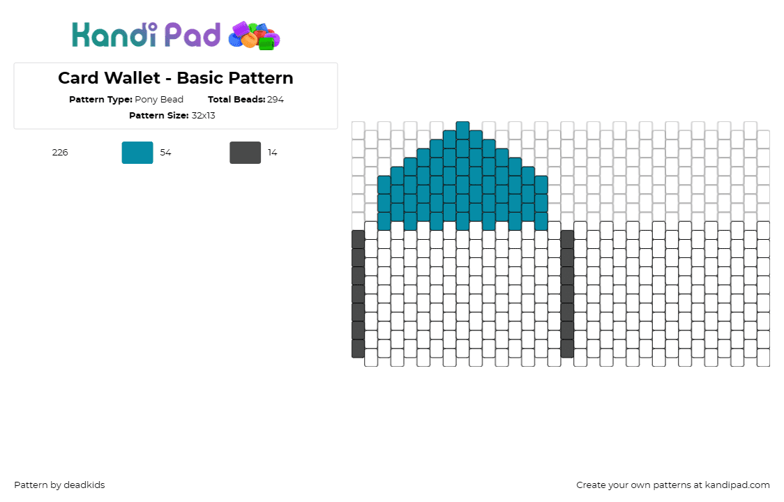 Card Wallet - Basic Pattern - Pony Bead Pattern by deadkids on Kandi Pad - wallet