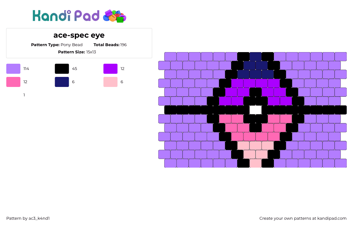 ace-spec eye - Pony Bead Pattern by ac3_k4nd1 on Kandi Pad - asexual,spectrum,pride,purple,pink